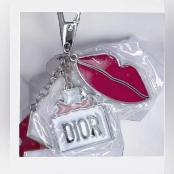 Dior Keychain Charm | Pink Lips, Star & Perfume Bottle | New on Card - Picture 3 of 5